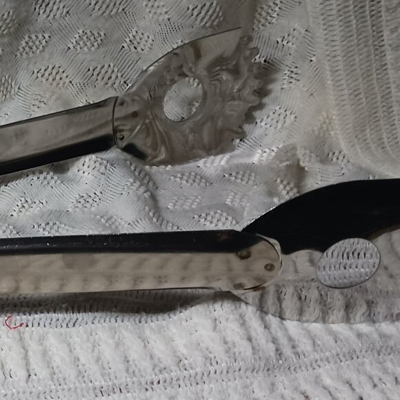 3 Vintage Barbeque Tools, Androck Stainless Steel, Tongs, Fork and Turner - Picture 3 of 6